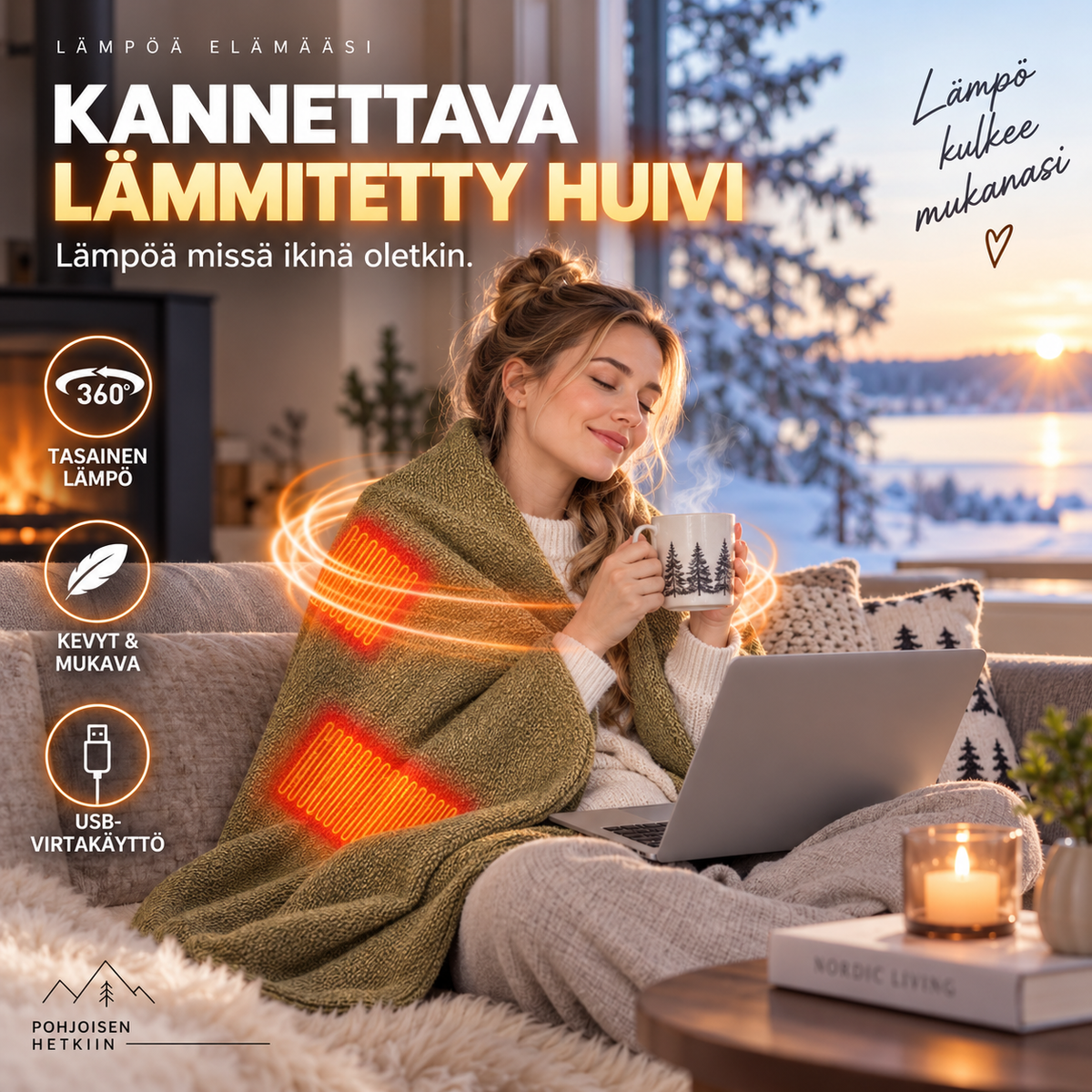 🎅 Parhaat talvilahjat 🔥 kannettava lämmitetty huivi