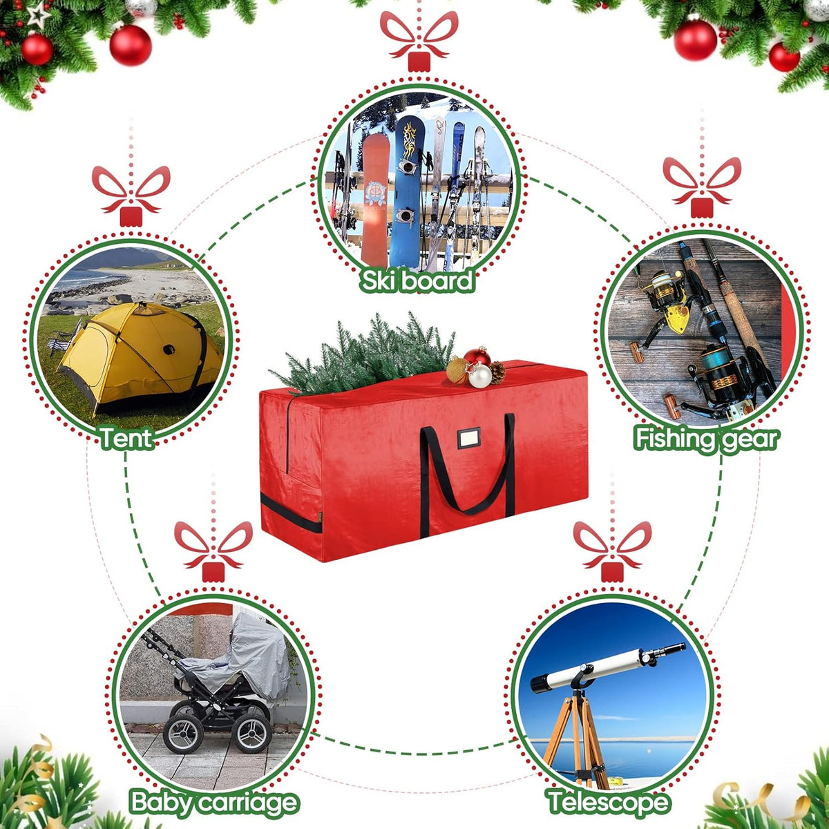 🎅 Joulutarjous -50% 🌟 Kestävä vesikestävä säilytyspussi joulukuuselle 🎄