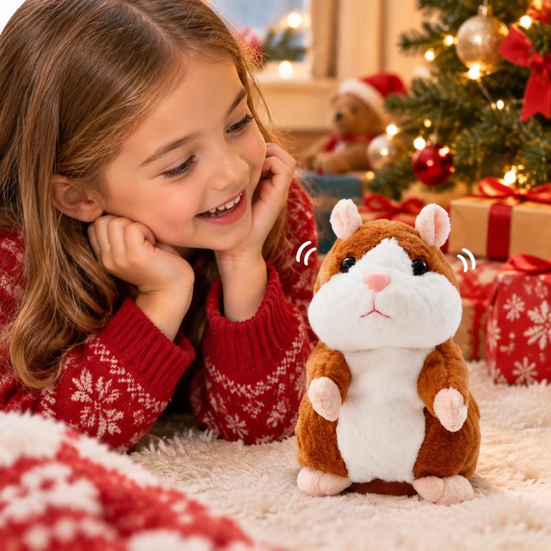 🐹🎁NYT 50 % ALENNUS! Puhuva hamsteripehmo – toistaa sanasi, heiluttaa päätään automaattisesti, interaktiivinen pehmolelu, hauska oppimislelu lapsille ja juhlahumua