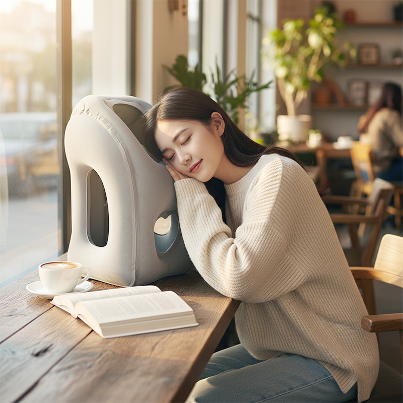🛏️ NYT 50 % ALENNUS! ✈️ Kannettava, puhallettava ja ergonominen matkatyyny – 360° niskatuki ja 45°:n täydellinen kulma matkalle 💤