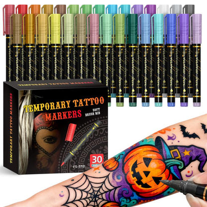 🎨Täydellinen ainutlaatuiseen kehonkoristeluun🌈Tussit väliaikaisiin tatuointeihin iholle