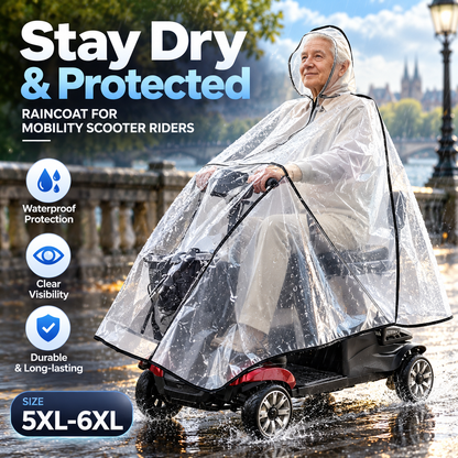 🥳2026 SUOSITTU TARJOUS🥳💞Yli 50 000 kappaletta myyty! 🌧️♿ Vedenpitävä sadetakki liikuntarajoitteisille skootterin käyttäjille – läpinäkyvä malli takaa hyvän näkyvyyden, kestävä ja koot 5XL–6XL. Pysy kuivana ja turvassa sateisilla ajeluilla! 🛡️✅