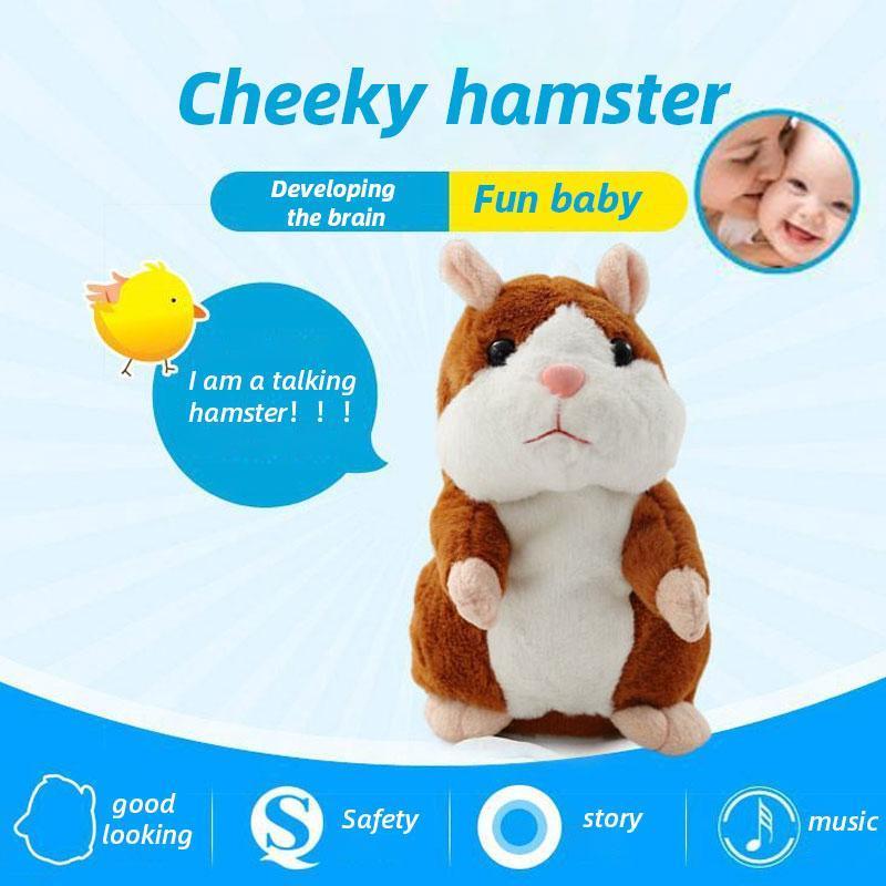 🐹🎁NYT 50 % ALENNUS! Puhuva hamsteripehmo – toistaa sanasi, heiluttaa päätään automaattisesti, interaktiivinen pehmolelu, hauska oppimislelu lapsille ja juhlahumua