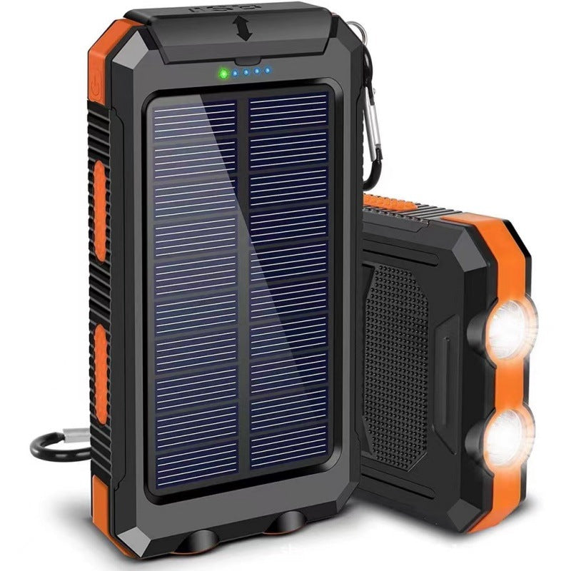 ☀️ RAJOITETUN AJAN 50 %:N ALENNUS! 🔦 Kannettava aurinkovoimainen varavirtalähde – aurinkolataus, kaksi LED-valoa, sopii ulkokäyttöön ✨