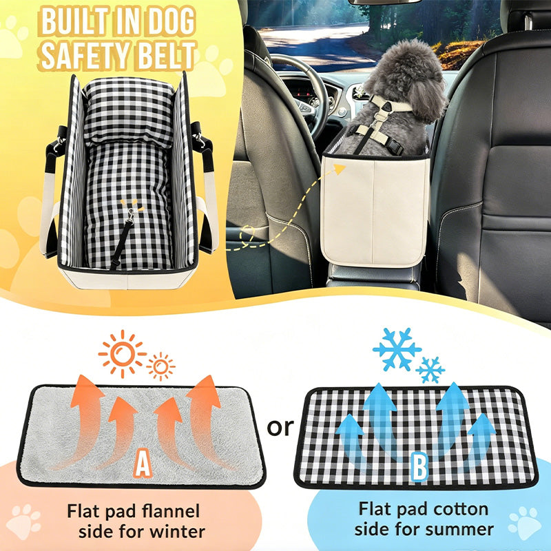 🐶NYT 50 % ALENNUS!🎁 Secure Travel Pet Booster – kannettava koiran turvaistuin, mukana turvavaljaat; pehmustettu matkakotelo pienille ja keskikokoisille koirille