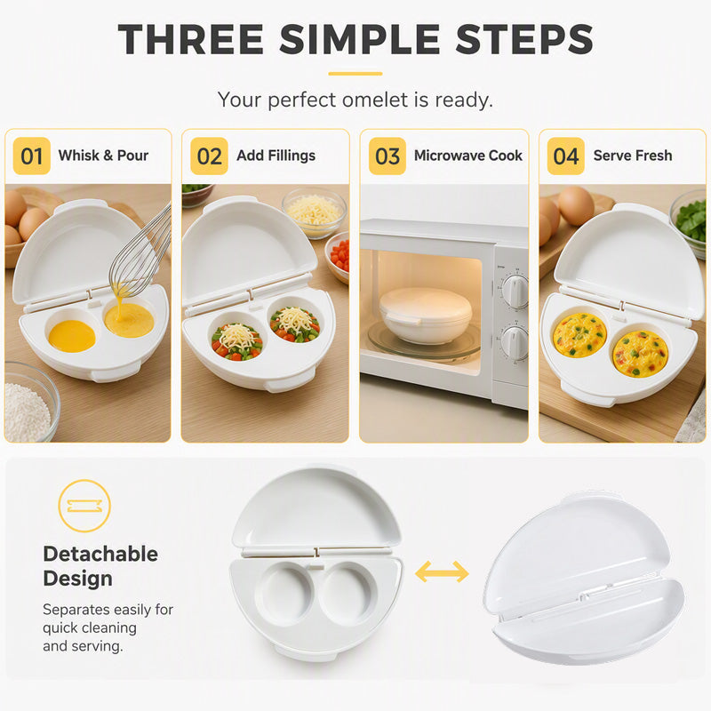 🍳 2-in-1-mikroaaltouuni-omeletti- ja munakeittolaite