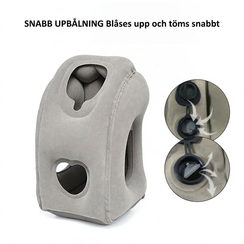 🛏️ NYT 50 % ALENNUS! ✈️ Kannettava, puhallettava ja ergonominen matkatyyny – 360° niskatuki ja 45°:n täydellinen kulma matkalle 💤