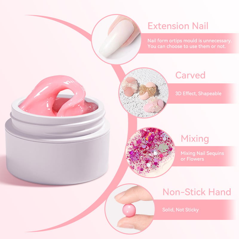 💅 50 % ALENNUS! ✨ Kestävä kynsien pidennysgeeli – helppokäyttöinen koostumus kauniiden DIY-kynsien pidennyksiin 💖