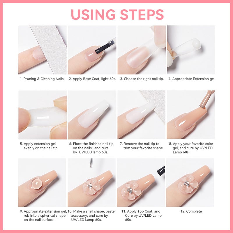 💅 50 % ALENNUS! ✨ Kestävä kynsien pidennysgeeli – helppokäyttöinen koostumus kauniiden DIY-kynsien pidennyksiin 💖