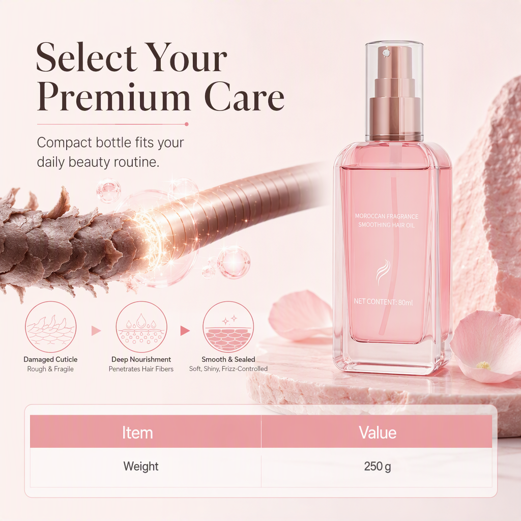 🌸 Marokkolainen tuoksuinen hiusöljysuihke | 80 ml