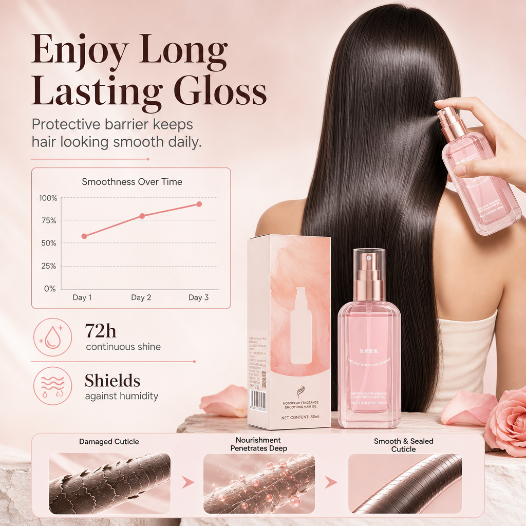 🌸 Marokkolainen tuoksuinen hiusöljysuihke | 80 ml