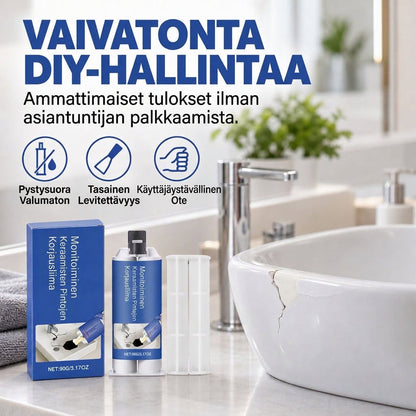 Keraaminen korjausliimasetti pesualtaille ja laatoille