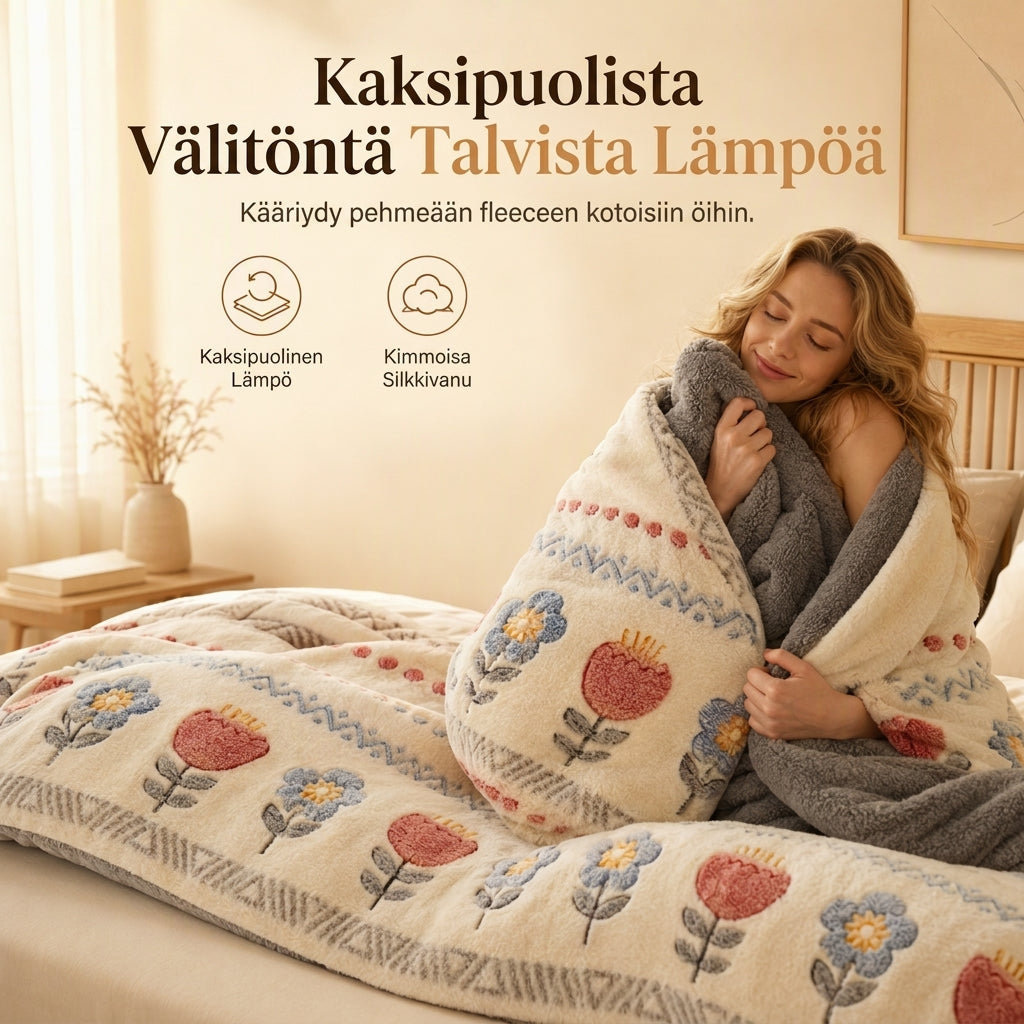 🛌 Kaksipuolinen sherpa-talvipeitto – paksu, lämmin ja samettisen pehmeä – kodikas vuodevaate kylmiin öihin❄️