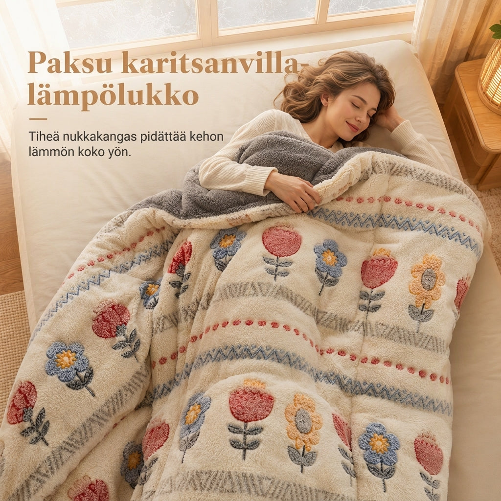 🛌 Kaksipuolinen sherpa-talvipeitto – paksu, lämmin ja samettisen pehmeä – kodikas vuodevaate kylmiin öihin❄️