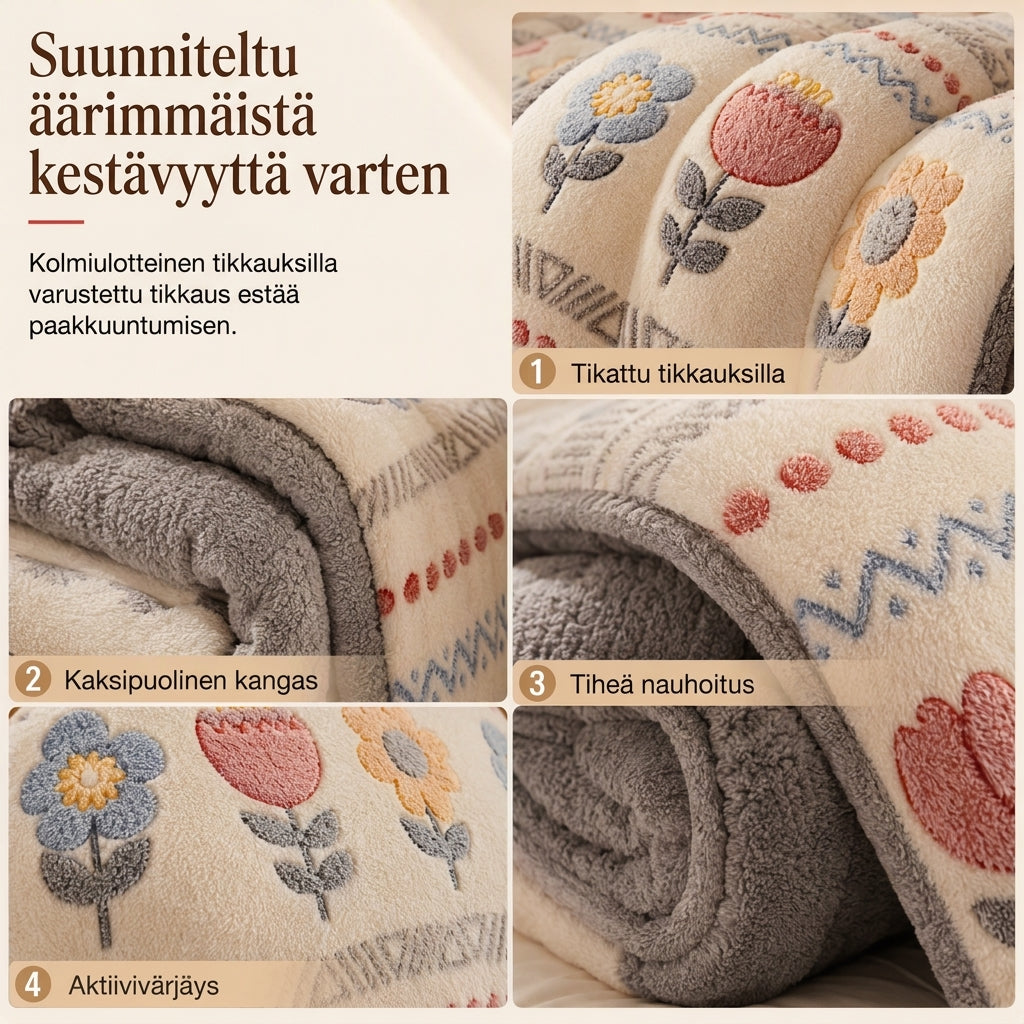 🛌 Kaksipuolinen sherpa-talvipeitto – paksu, lämmin ja samettisen pehmeä – kodikas vuodevaate kylmiin öihin❄️