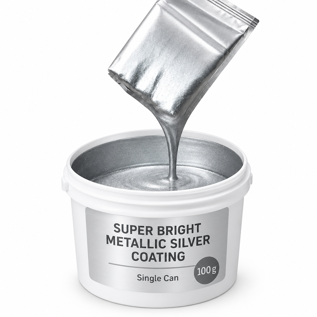 🎨 Vesiohenteinen hopeanvärinen metallinhohtomaali metallipintojen kunnostukseen