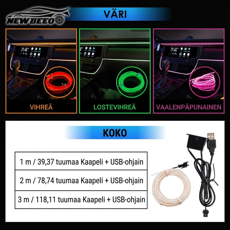 🎁 Vuoden 2026 uutuus: 50% alennus 💥 Auton sisätilojen LED-nauhatunnelmavalo Pro – lisää mukautettu hehku matkustamoon, helppo asentaa ja loistava ilta-ajeluihin 💡